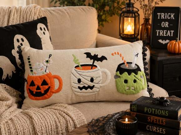 Other - New Halloween Trio Lumbar Jack O Lantern MUMMY Frankenstein Throw Pillow 14x24